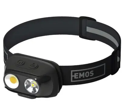LED Čelovka EMOS P3542 COB 500 lm, 130m, Li-pol 1200 mAh, nabíjacia