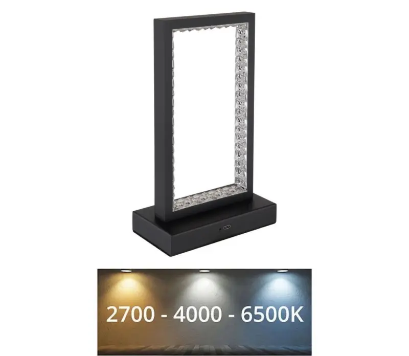 Dekoračné svietidlo Globo 24008S 3W 120lm 2700/6500/4000K nabíjateľné čierne