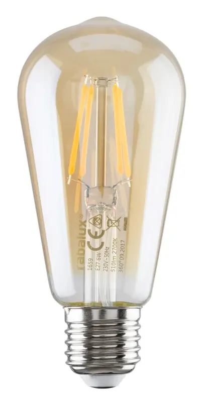 LED žiarovka Rabalux 79155 5W E27 600lm 3000K 230V IP20 ST65