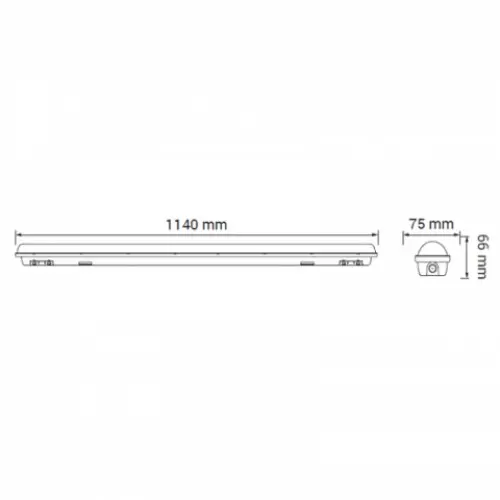 Priemyselné prachotesné svietidlo LED-POL ORO18036 LED 50W 5750lm 4000K IP65