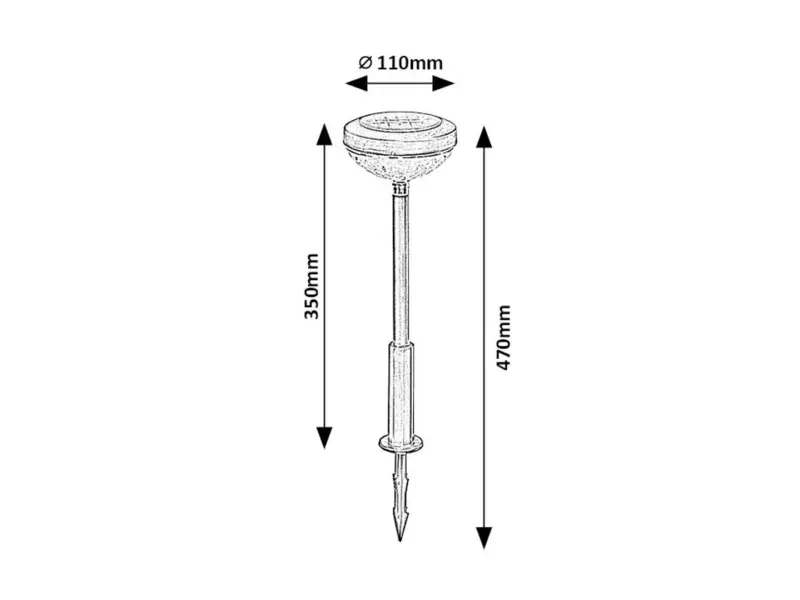 Záhradné svietidlo Rabalux 77177 LED solárne zapichovacie 0,1W 3lm 3000K+RGB IP44