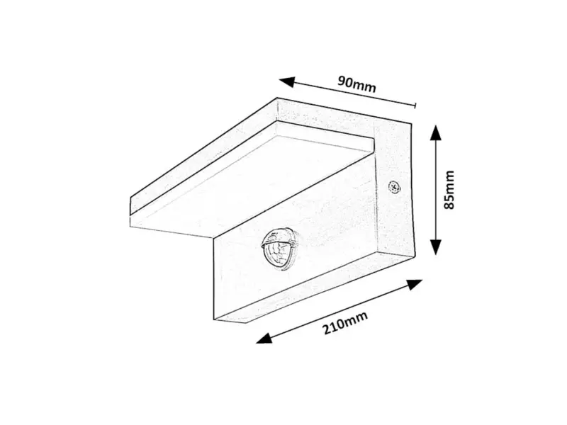 Záhradné svietidlo Rabalux 77116 LED  9W 850lm 230V IP54 senzor