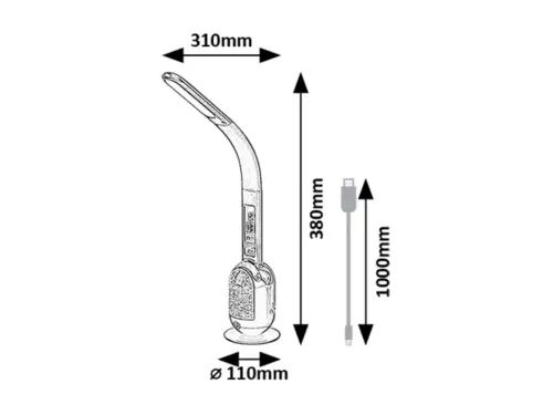 Stolové svietidlo Rabalux LED 5W 290lm 5000K 230V IP20 čierna