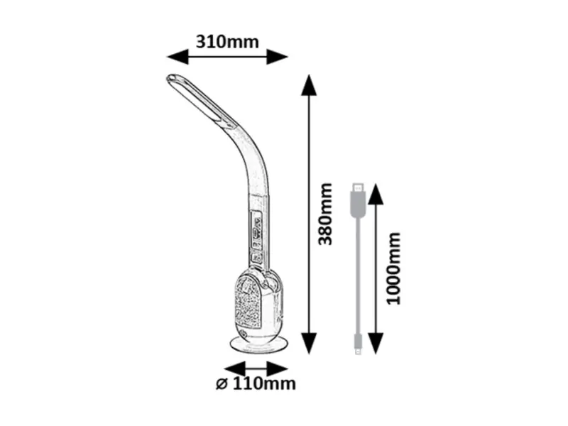 Stolové svietidlo Rabalux LED 5W 290lm 5000K 230V IP20 čierna