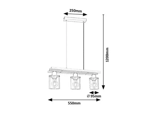 Luster Rabalux 72083 3X25W E27 230V IP20