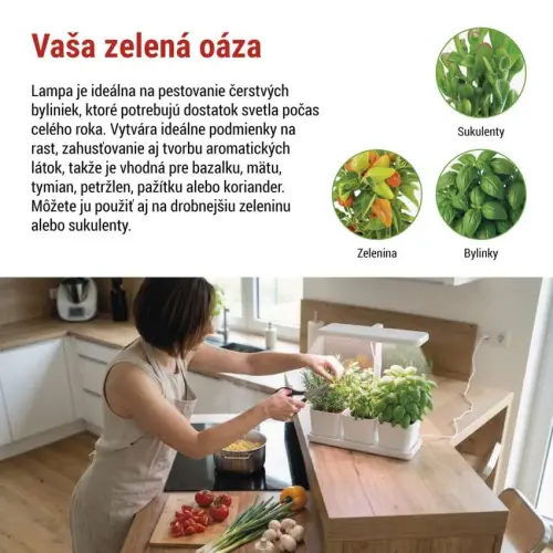 LED GROW pestovateľská lampa 7 W, časovač, stmievateľná lampa, biela EMOS Z7904