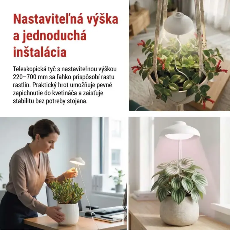 LED GROW pestovateľská lampa 5 W, časovač, biela EMOS Z7901