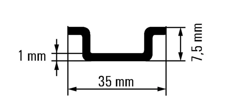 DIN lišta TS 35x7.5/LL 2M/ST/ZN perforovaná