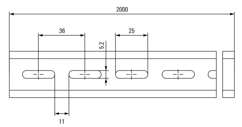 DIN lišta TS 35x7.5/LL 2M/ST/ZN perforovaná